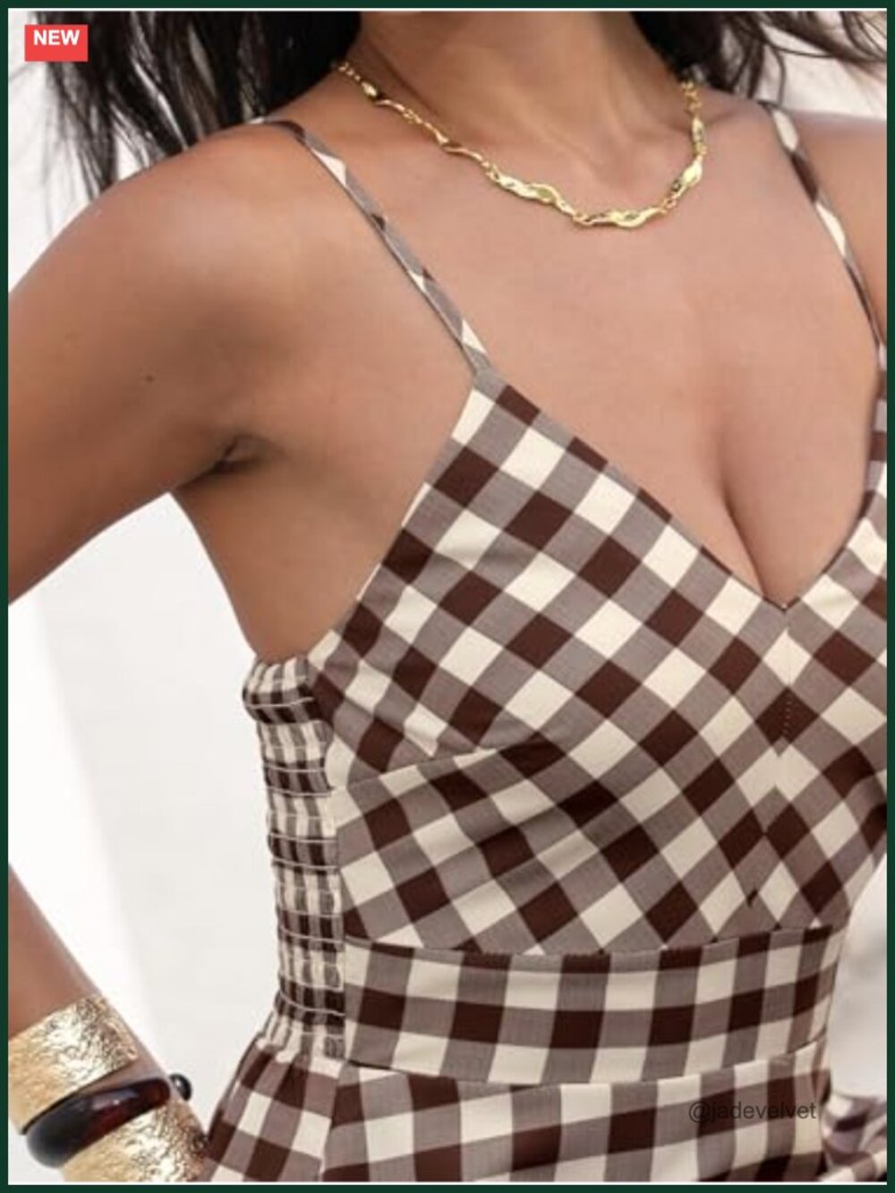 Smocked Maxi Dress with Pockets Spaghetti Strap V-Neck A-Line Boho Casual - Picture 5 of 6